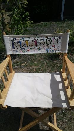 Folding director's chair (says Allison) $5 its nice wood