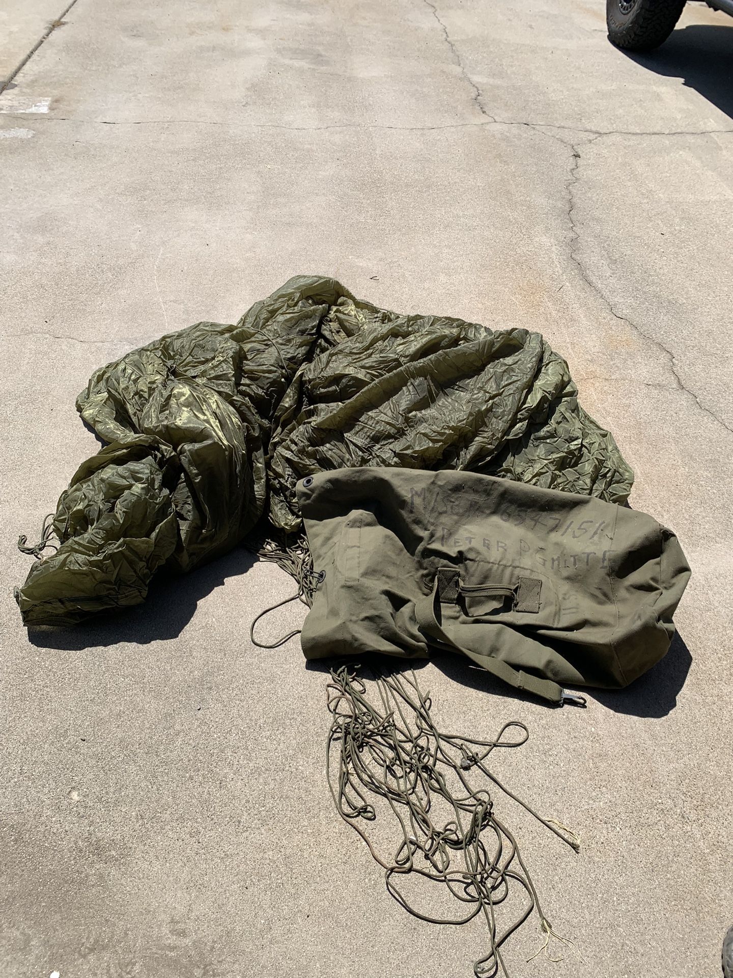 Military Canopy And Duffle Bag