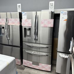 💥ON SALE NOW💥SAMSUNG STAINLESS STEEL 4-DOOR REFRIGERATOR WITH WATER AND ICE MAKER