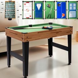 13 in 1 Combo Game Table set for Home Hockey, Football, Billiards, Ping Pong, Shuffleboard, Chess, Checkers, Backgammon, Ring toss