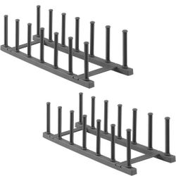 Dish Drying Rack Plate Vertical Storage Kitchen Organizer for Plates, Cutting Boards, Bakeware, Pot Lids Holder, PP Plastic (Pack of 2)

