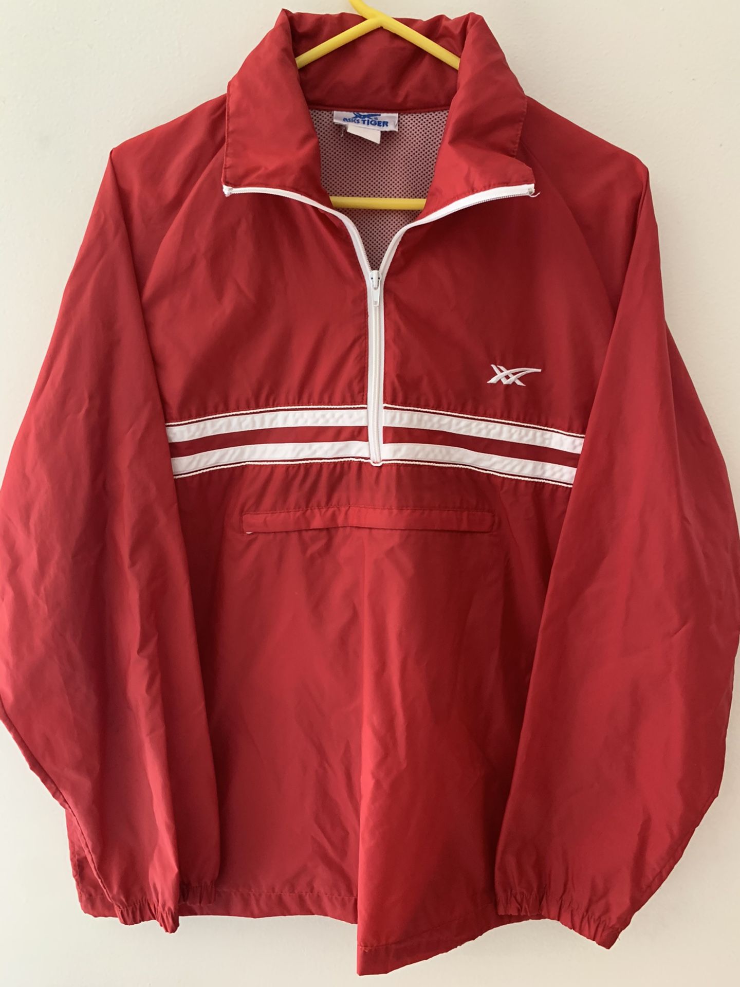 ASICS TIGER 1/2 Zip Pullover Athletic Track Windbreaker