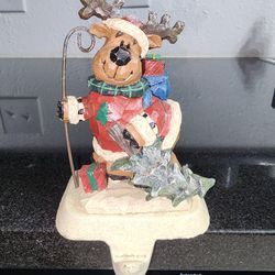 Reindeer christmas stocking holder.