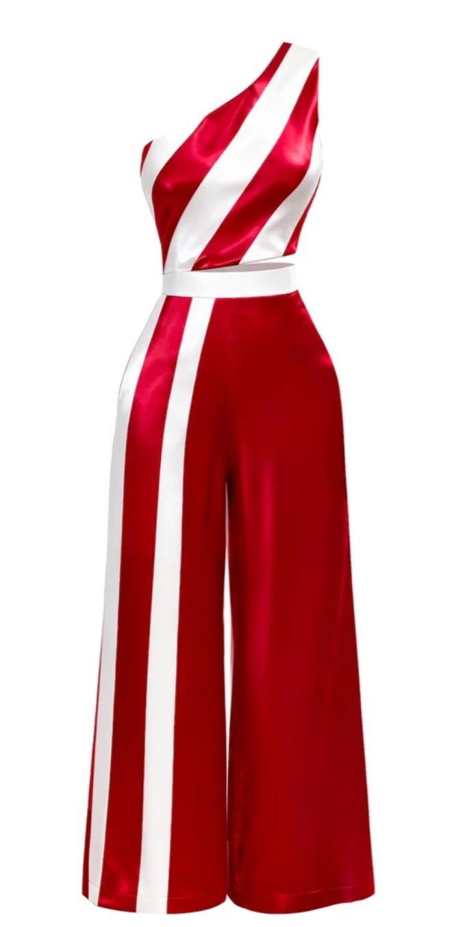 Red & White Holiday Jumpsuit