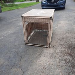 Vintage Wicker Dog Crate