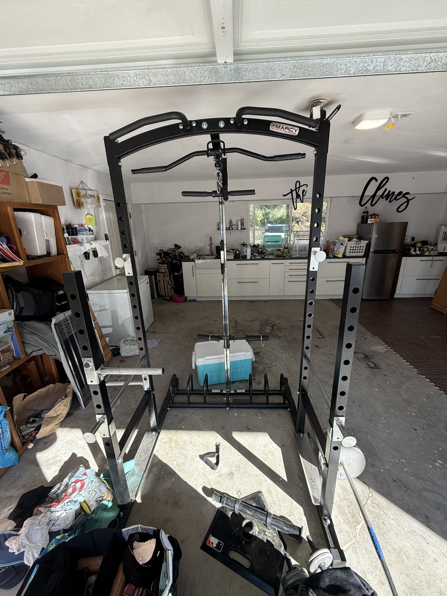 Weight lifting squat rack and full gym