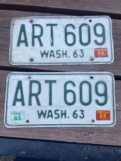 Vintage 1963 WA Plates