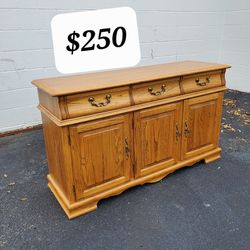 Solid Oak TV Stand/ Credenza/ Buffet 