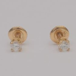 14k yellow gold natural diamond stud earrings 0.34 tcw