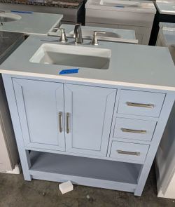 36in Bathroom Vanity with Top and Faucet