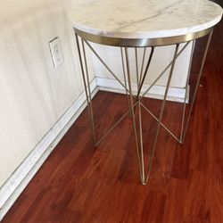 Marble + Gold End Table