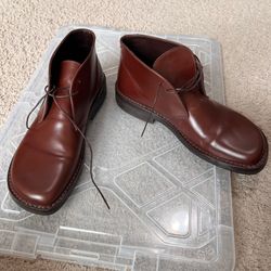 Prada  Men’s Brown Leather Chukka Boots Made in Italy Size 8EU