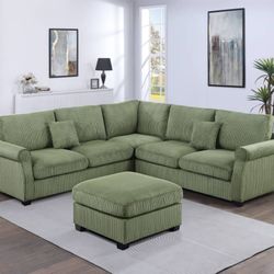 BRAND NEW 4PCS SECTIONAL SOFA SET WITH OTTOMAN AND ACCENT PILLOW INCLUDED $599