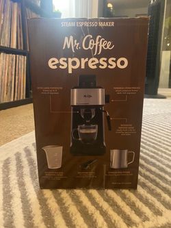Mr. Coffee Steam Espresso Maker with Frothing Pitcher - Brand New