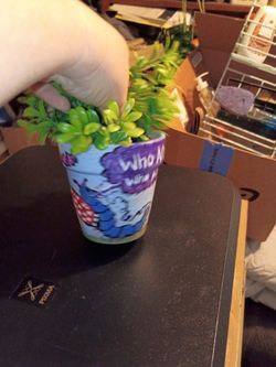 Alice in Wonderland Painted Terra Cotta Pot