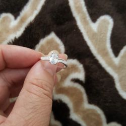 Real 925 Sterling Silver Wedding Ring Size 6/7