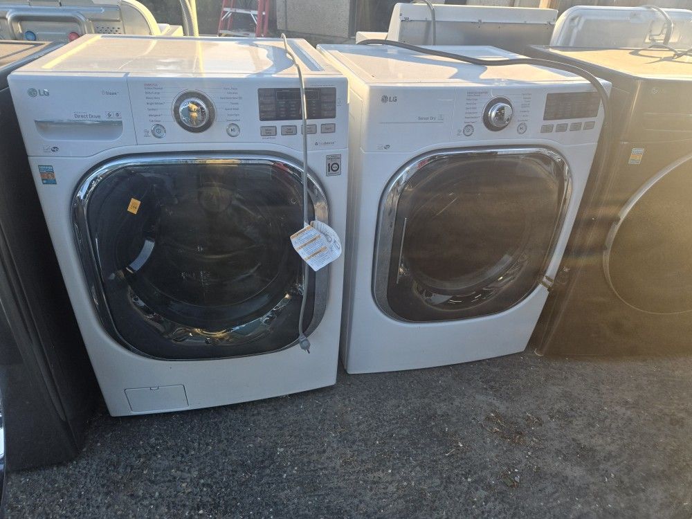 Lg Washer And Dryer Set Electric Extra Large Capacity 30-day Warranty 