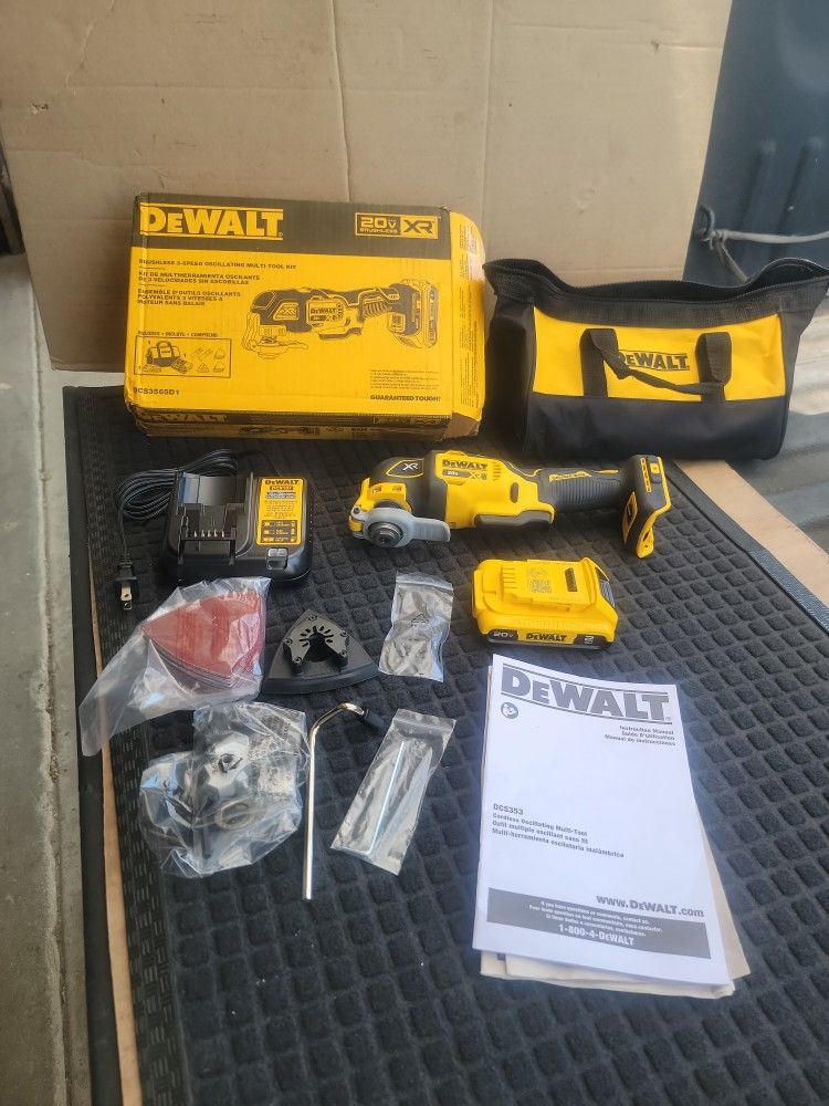 DEWALT XR 20-VOLT MAX CORDLESS BRUSHLESS 3-SPEED 8-PIECE OSCILLATING MULTI-TOOL WITH SOFT CASE 1-BATTERY AND CHARGER INCLUDED 