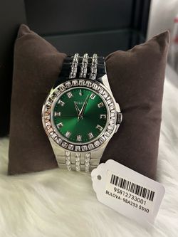 Bulova 98A253 Crystal Green Dial Watch
