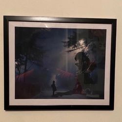 Custom alien art piece on black frame