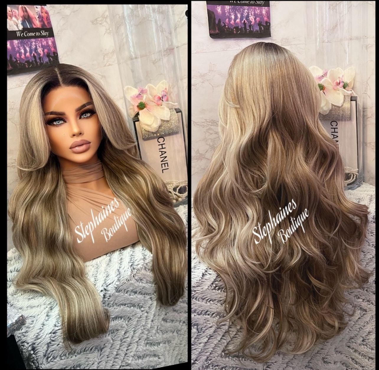Human Hair Blended Lace Front Wig 
