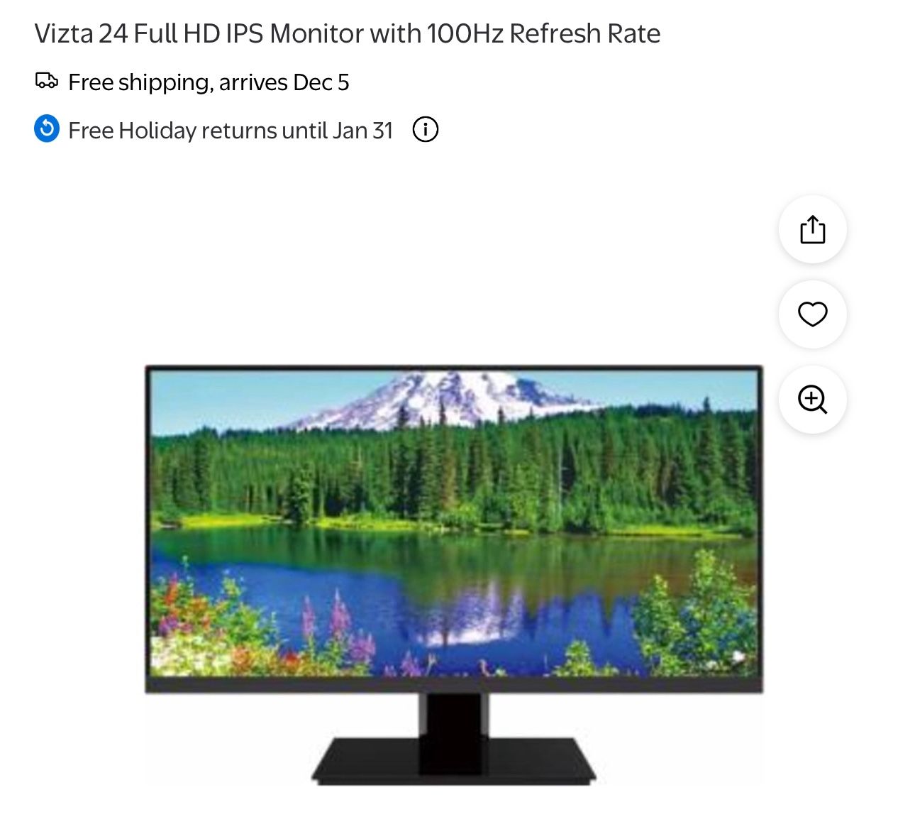 Vizta 24 Full HD IPS Monitor with 100Hz Refresh Rate
