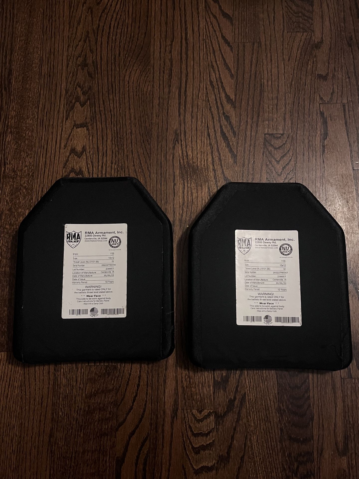 RMA Armor Plates 10x12 Medium