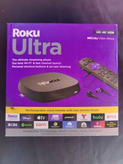 Roku Ultra 4K UHD Streaming Media Player with Voice Remote Pro