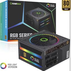 GAMEMAX 850W 80 Plus Gold Power Supply, ATX 3.0 & PCIE 5.0 Ready, 100% Japanese Capacitors