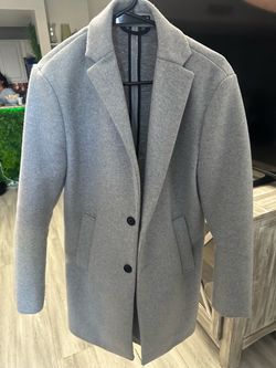 Light Gray Wool-Blend Overcoat