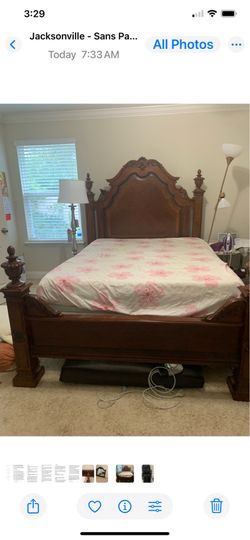 Wooden Bed Frame (queen size mattress included if prefer)