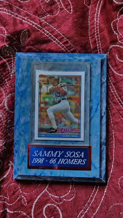 Sammy Sosa error card in plaque display