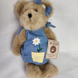 Boyds Bears Stacey Daisydew Tan Plush Teddy 904073 Daisy Flower Dress Bloomers. 