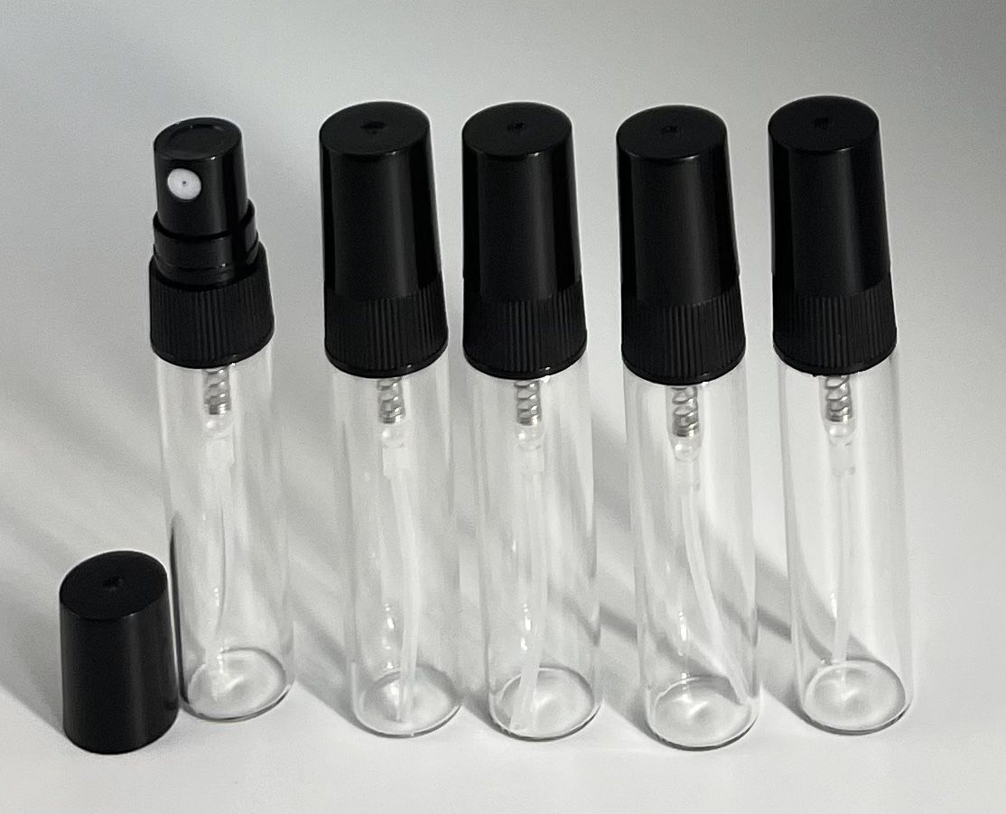 5ml Empty Perfume Refillable Portable Fragrance Glass Spray Bottles - 5pcs, Black