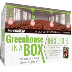 Miracle LED Greenhouse in a Box Grow Kit for Indoor Plants - Includes 4 Ultra Grow Red 150W Replacement Grow Light Bulbs & 1 4-Socket Corded Light Fix
