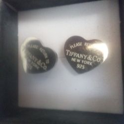 Tiffany&Co Sterling Silver Heart Earrings 