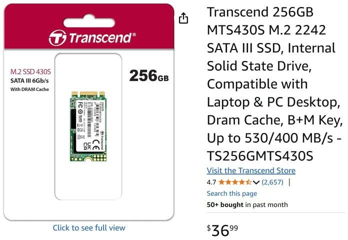Transcend 256GB SATA III SSD, Internal Solid State Drive