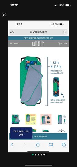 New In Bag- Wildkin’s Dinosaur Nap Mat For Cot For Preschool Daycare Montessori 