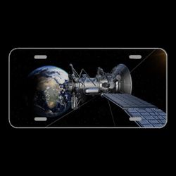License Plate Novelty Car Front Satellite Moon Earth Planet Universe