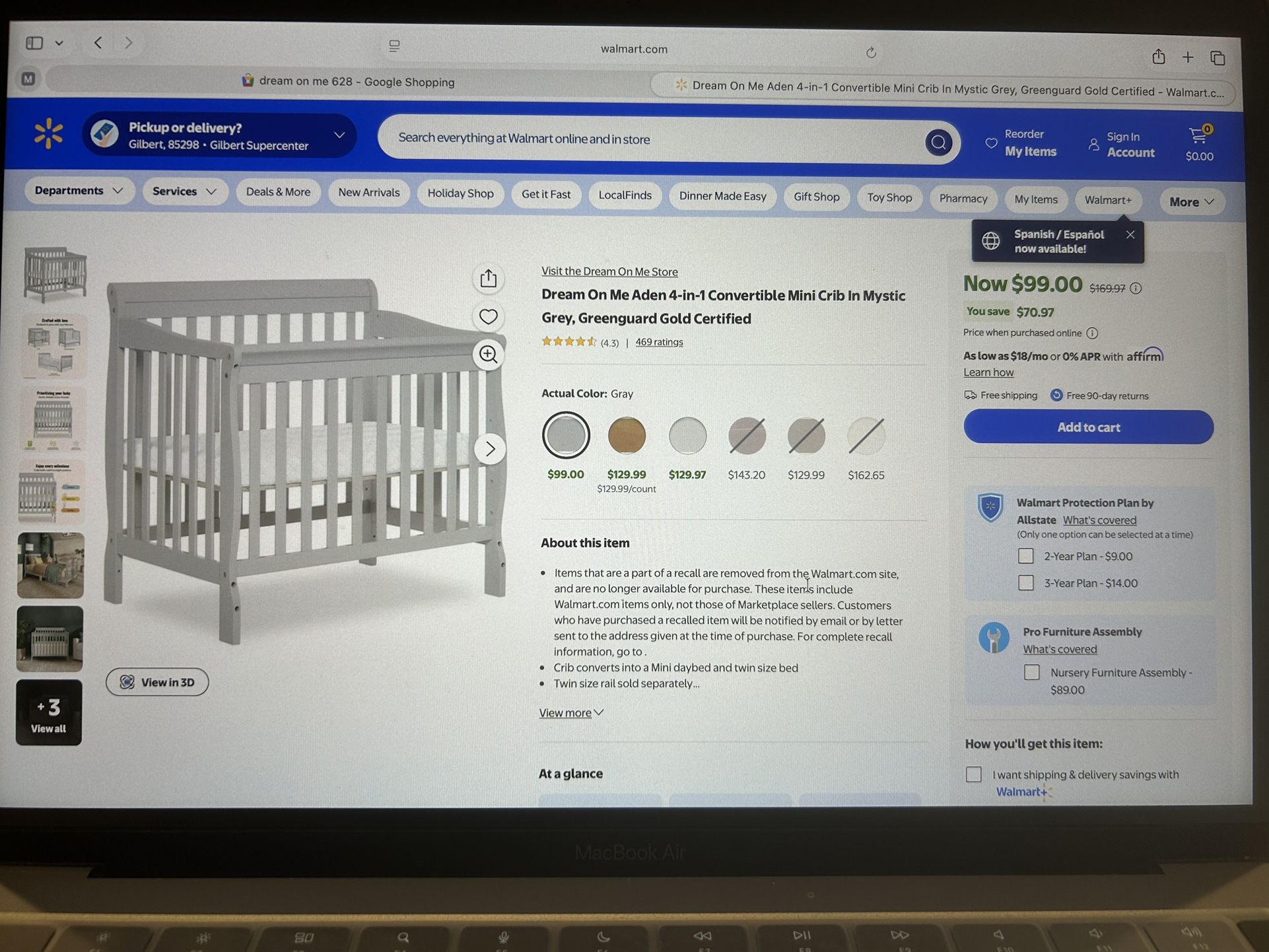 Dream on me Aden Baby crib