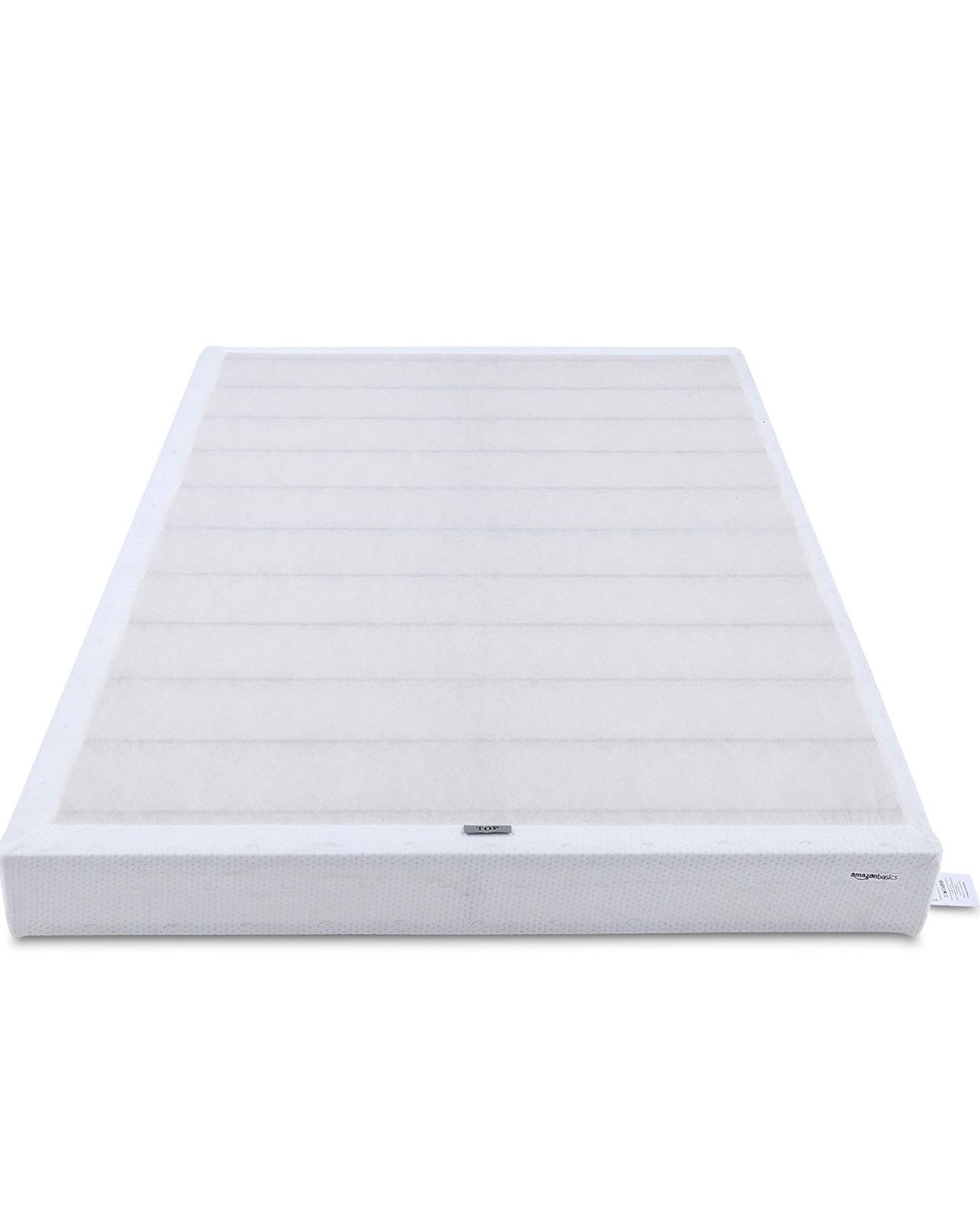 Twin Size Box Spring Bed Base, 5-Inch Height Mattress Foundation, Tool-Free Easy Assembly, Twin, 74"L x 38"W x 5"H, White