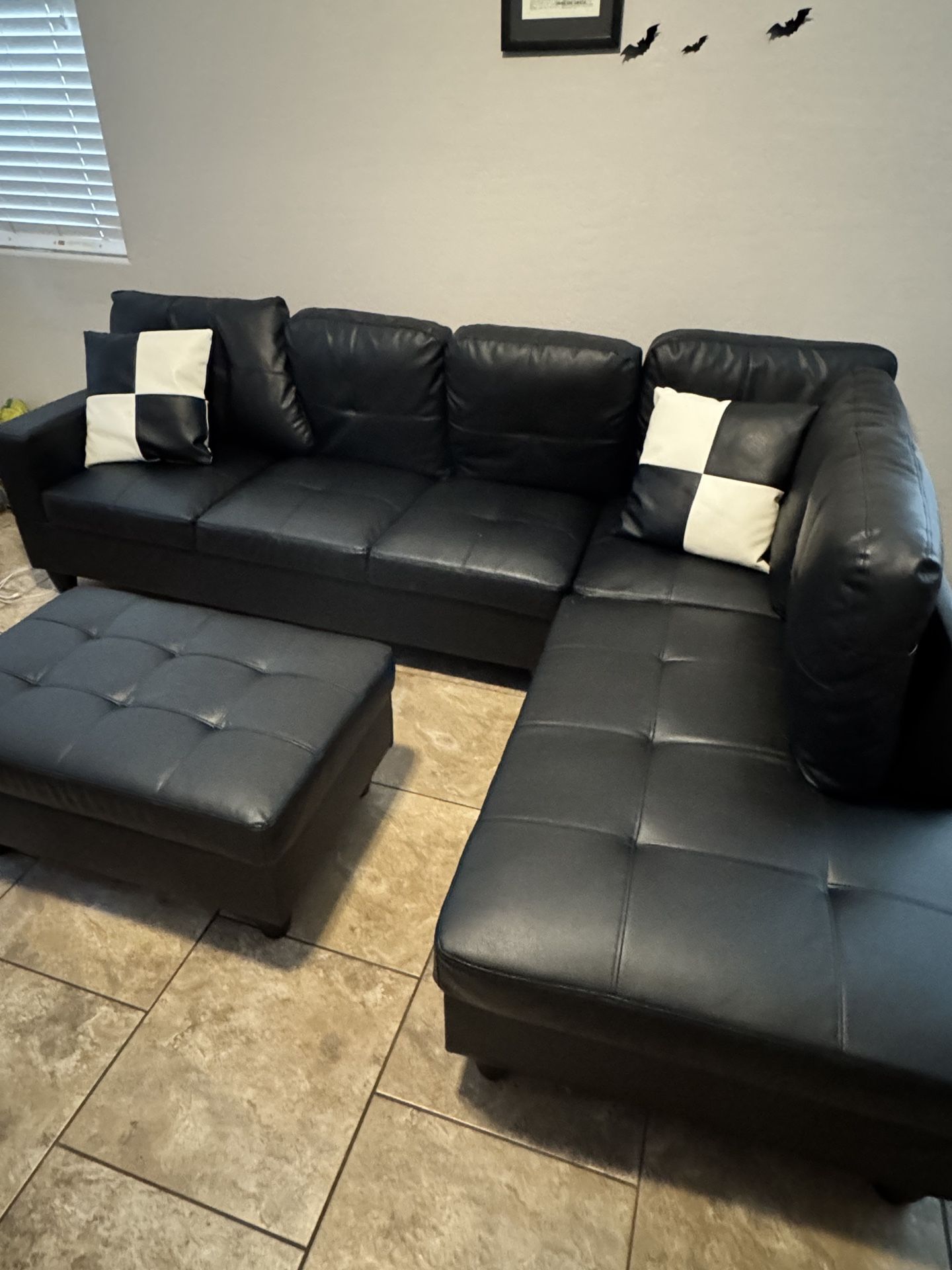 Faux Leather Couch