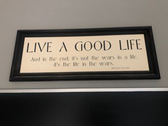 Beautiful sign with black wood frame 36 x 14