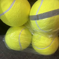Lot of 10 giant inflatable tennis balls BIG BALLS! Pets Kids Fun  9.5” 