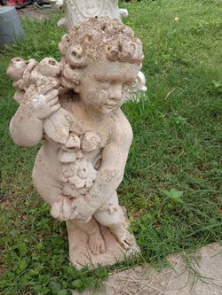 Antique Cast concrete cherub