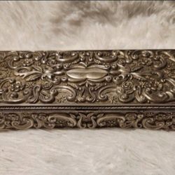 Vintage Victorian Ornate Art Nouveau Godinger Silver Plated Jewelry Box 
