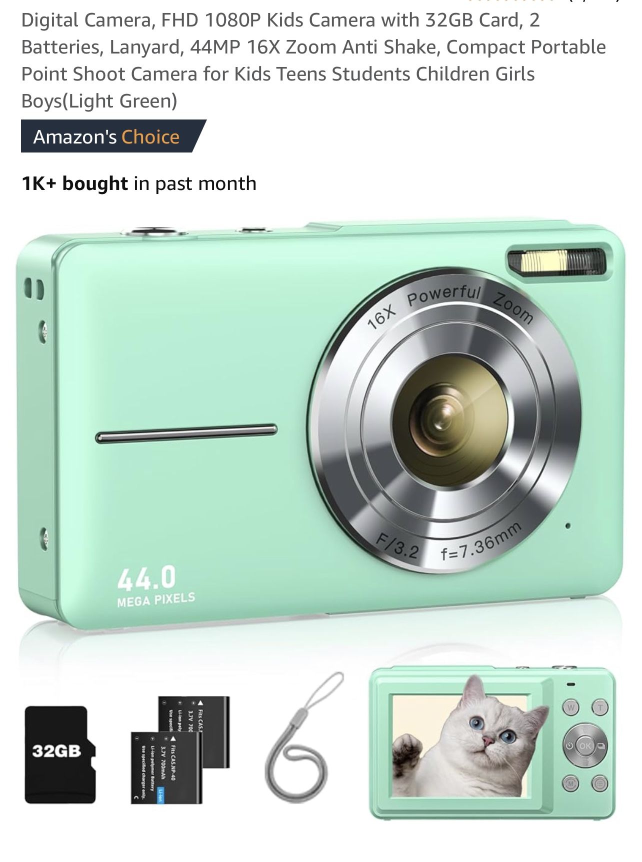 Digital Camera, FHD 1080P Kids Camera