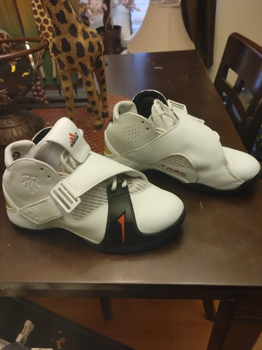 Vintage Adidas T-Mac 5 809942 Men's Athletic Shoes Basketball White
