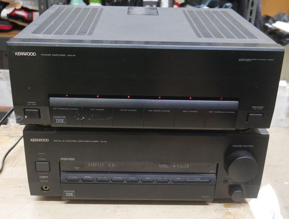 Kenwood KM-X1 Multi-Channel  Power Amplifier KC-X1 AV Control Amplifier Tuner  . used. tested. in a good working order. 