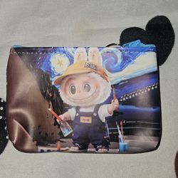 Labubu coin zip up bag new